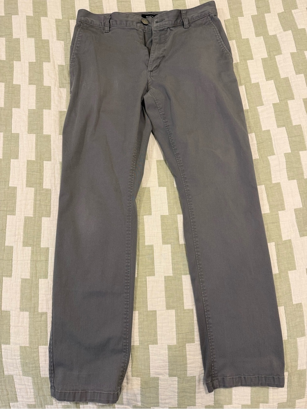 RVCA Men's Charcoal Gray Chino Pants